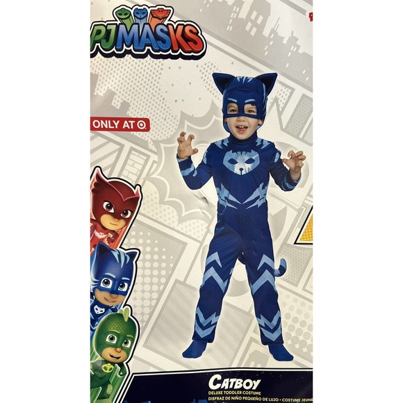 PJ Masks Catboy Halloween Costume Toddler Size 2T Blue Suit Tail & Mask NEW - Picture 1 of 4